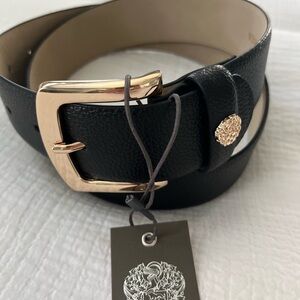 Vince Camuto Women’s Size Small Black Belt with Gold Detail